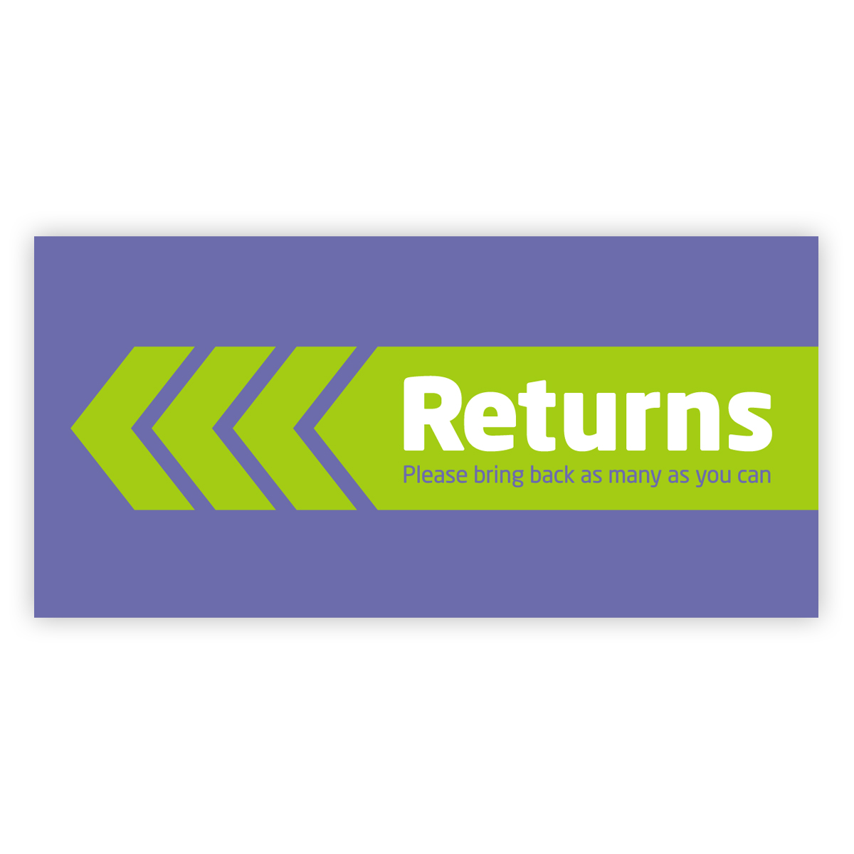 Returns card: please bring back as many as you can 