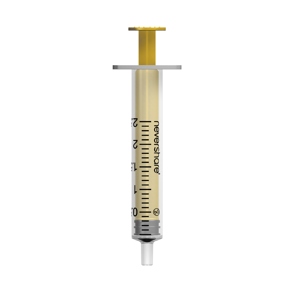 2ml Nevershare Syringe: yellow (luer slip)