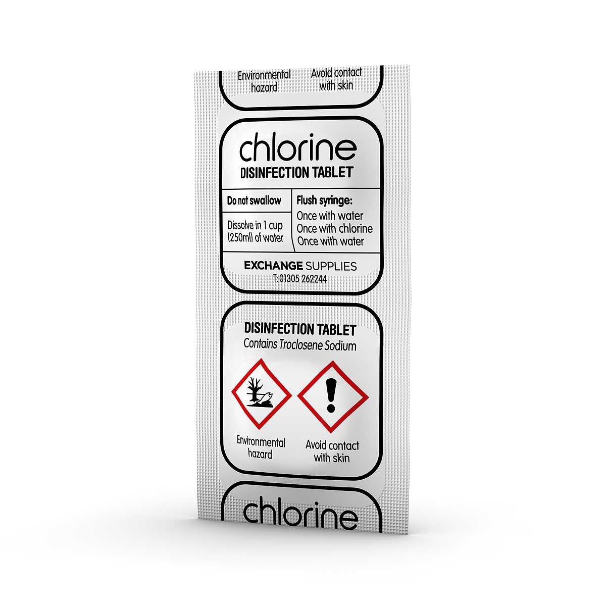 Chlorine syringe disinfectant tablets