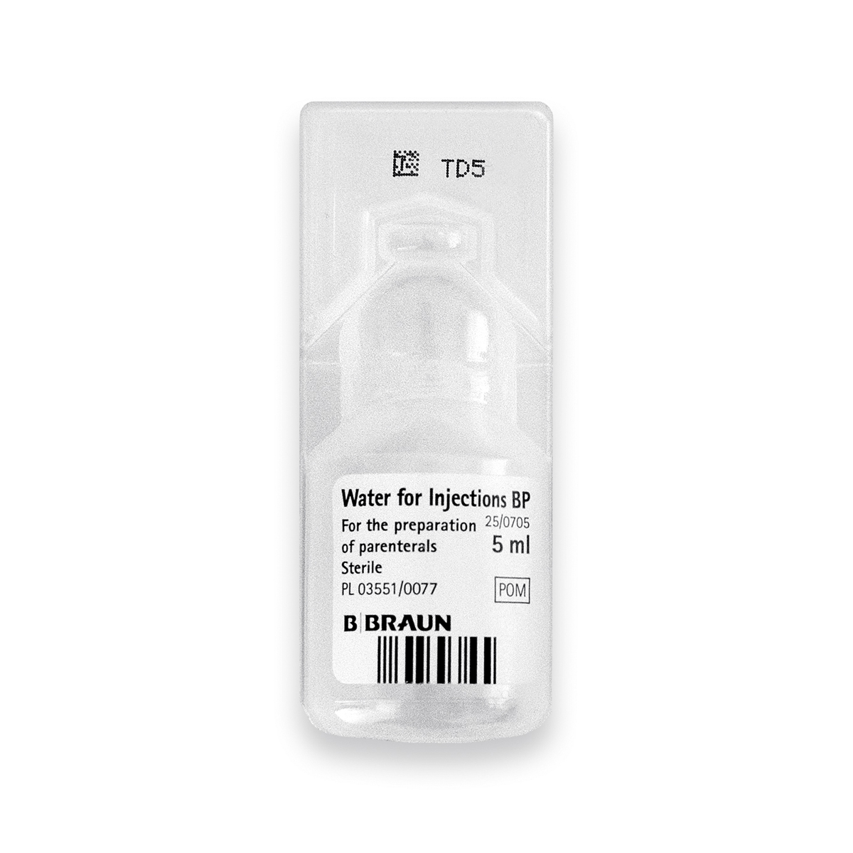 5ml Water for Injection plastic ampoule (out of stock)