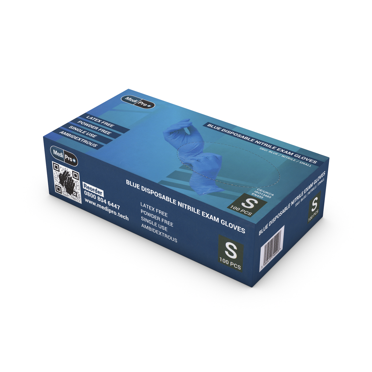 Nitrile medical gloves. size: Small. Box of 100. 