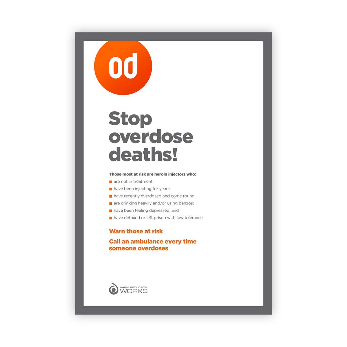 Overdose campaign: Methadone od information cards