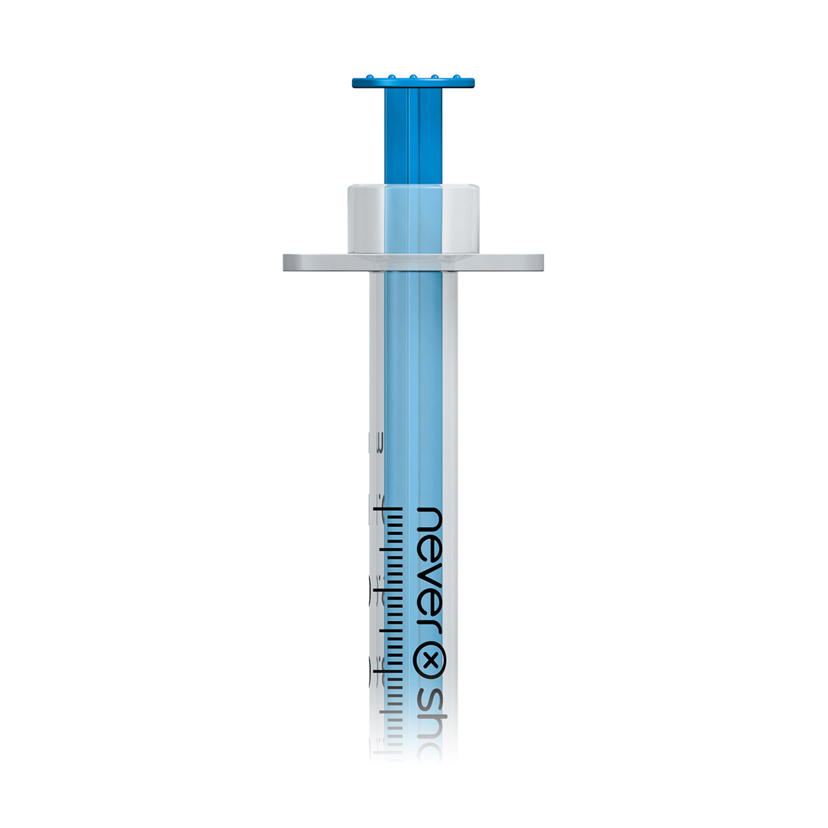 Nevershare 1ml 30G fixed needle syringe: blue  (discontinued, see below)