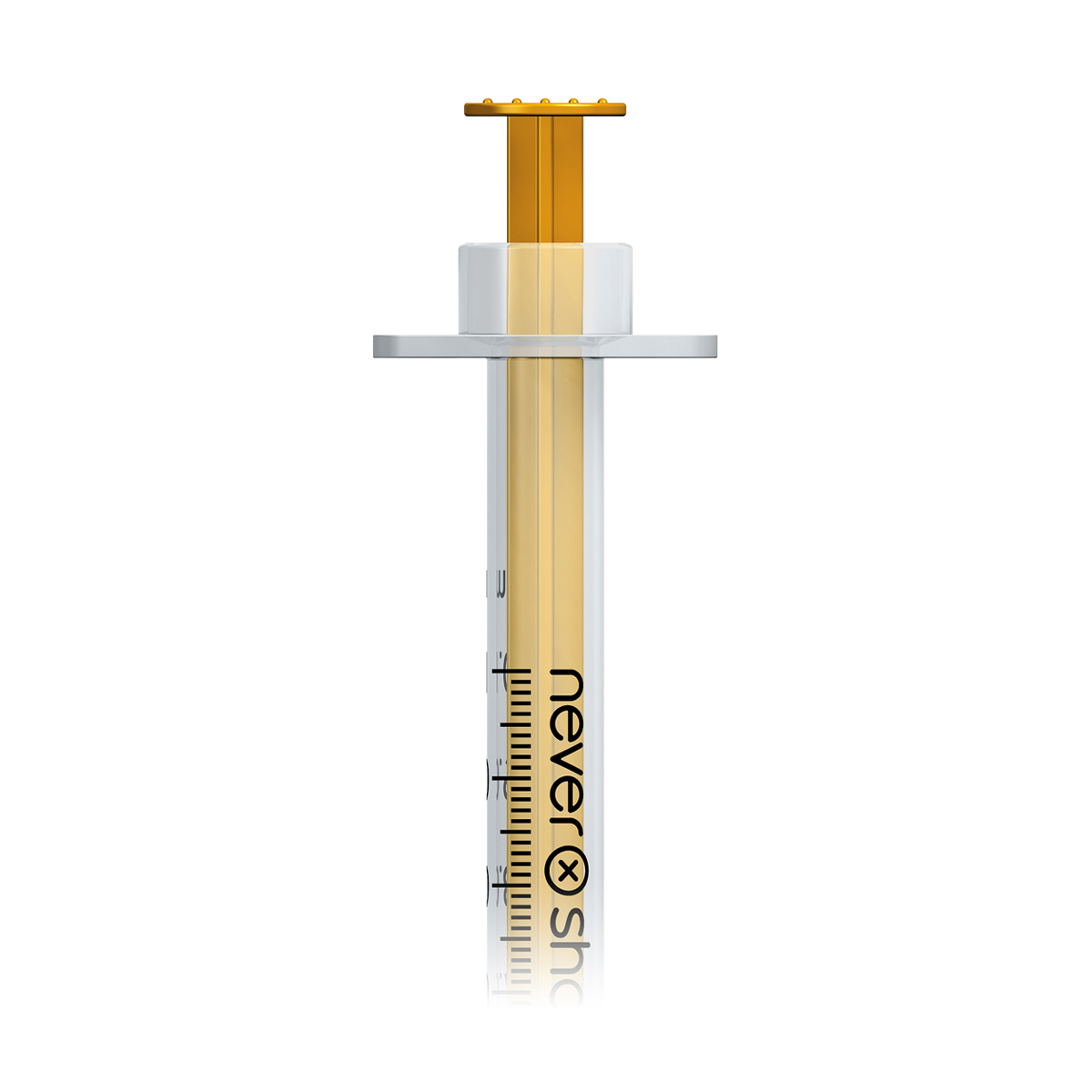 Nevershare 1ml 30G fixed needle syringe: yellow  (discontinued, see below)