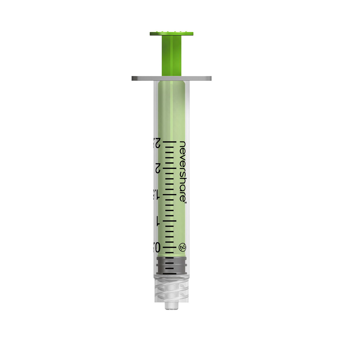 2ml Nevershare syringe: green