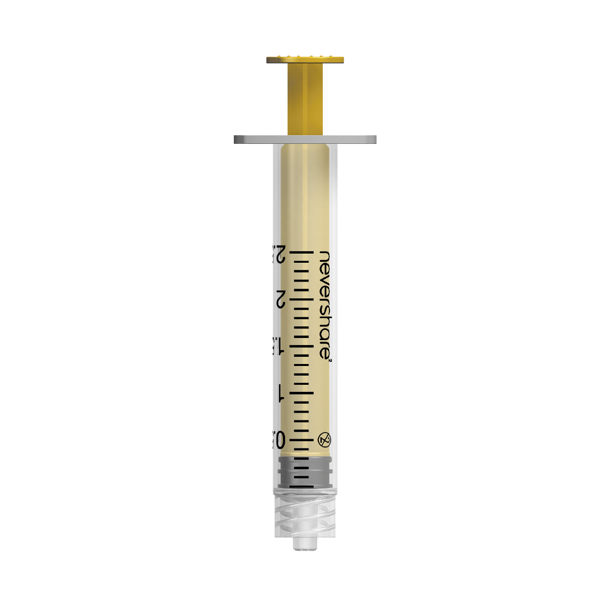 2ml Nevershare syringe: yellow  