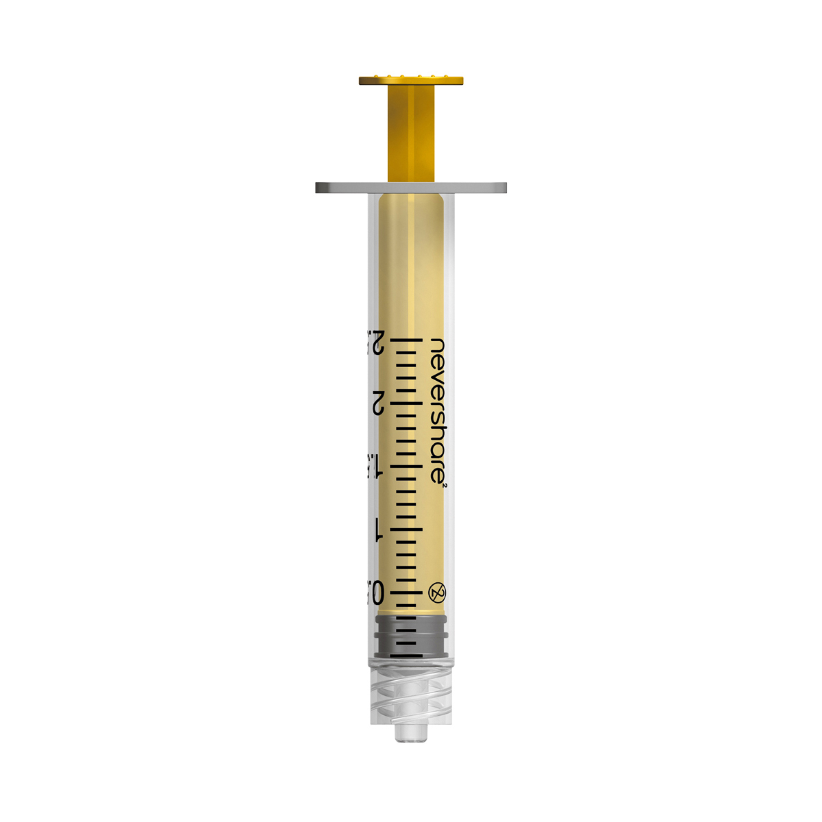 2ml Nevershare syringe: yellow  