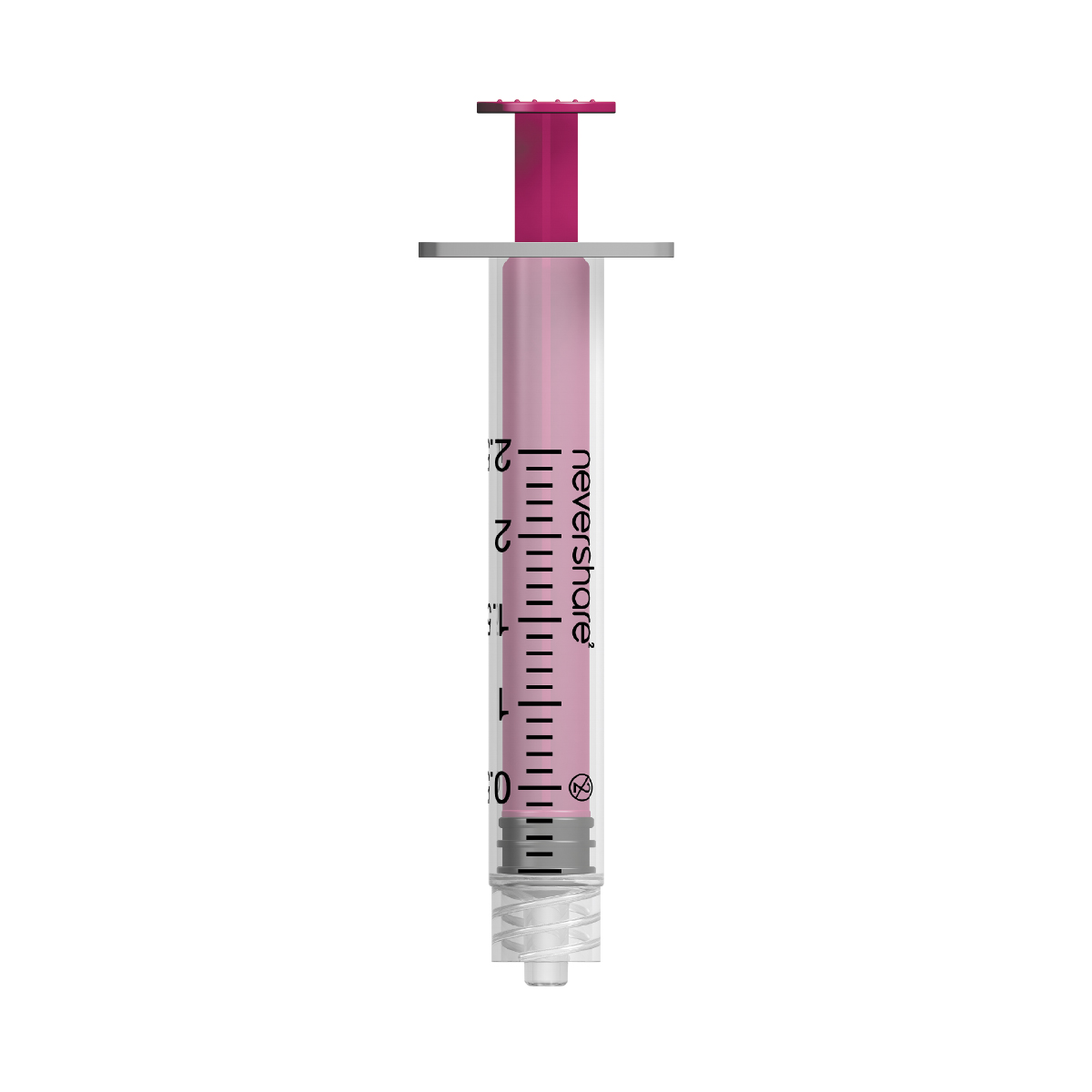 2ml Nevershare syringe: pink