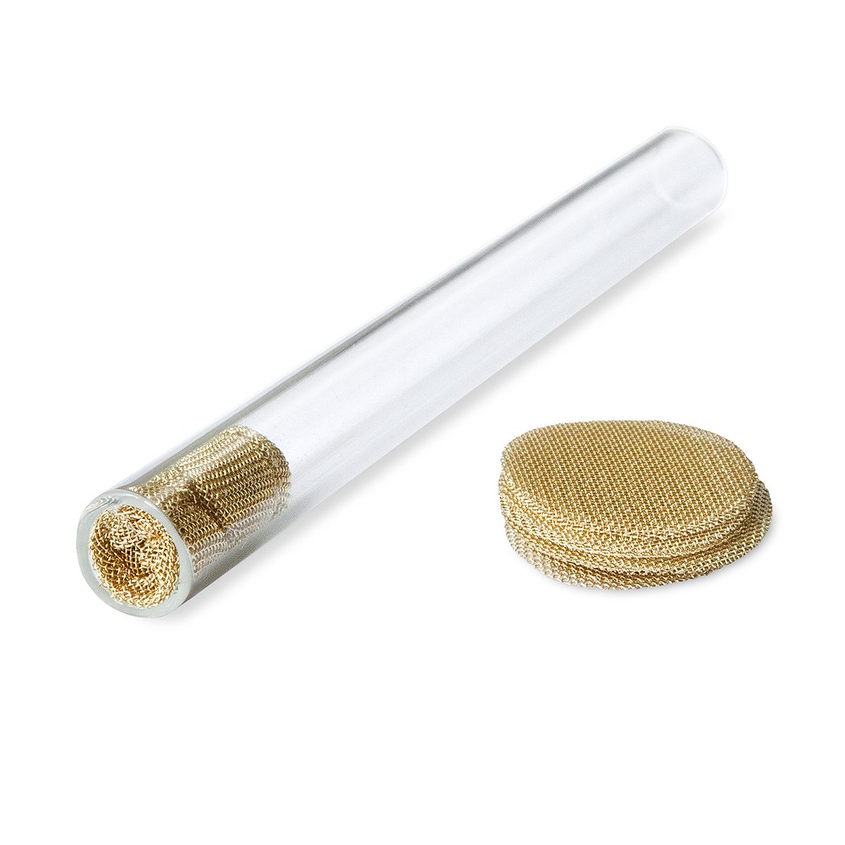 Simple Pipe Kit: Glass Pipe and Brass Gauzes,  in a Plastic Case