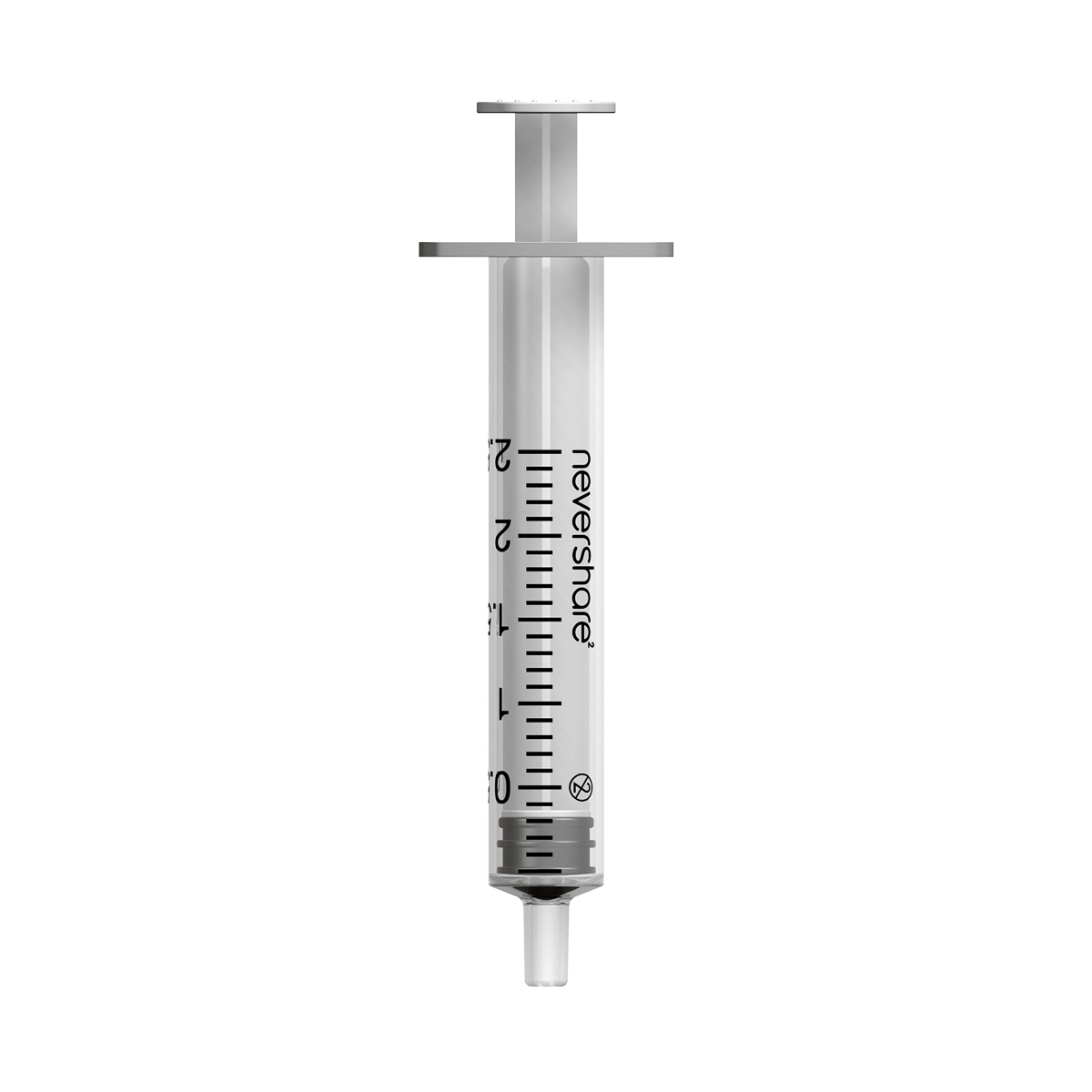2ml Nevershare syringe: white (luer slip) 