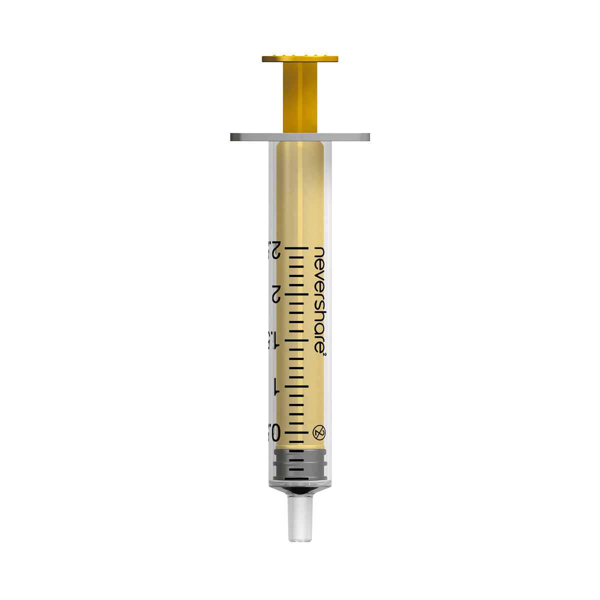 2ml Nevershare Syringe: yellow (luer slip)