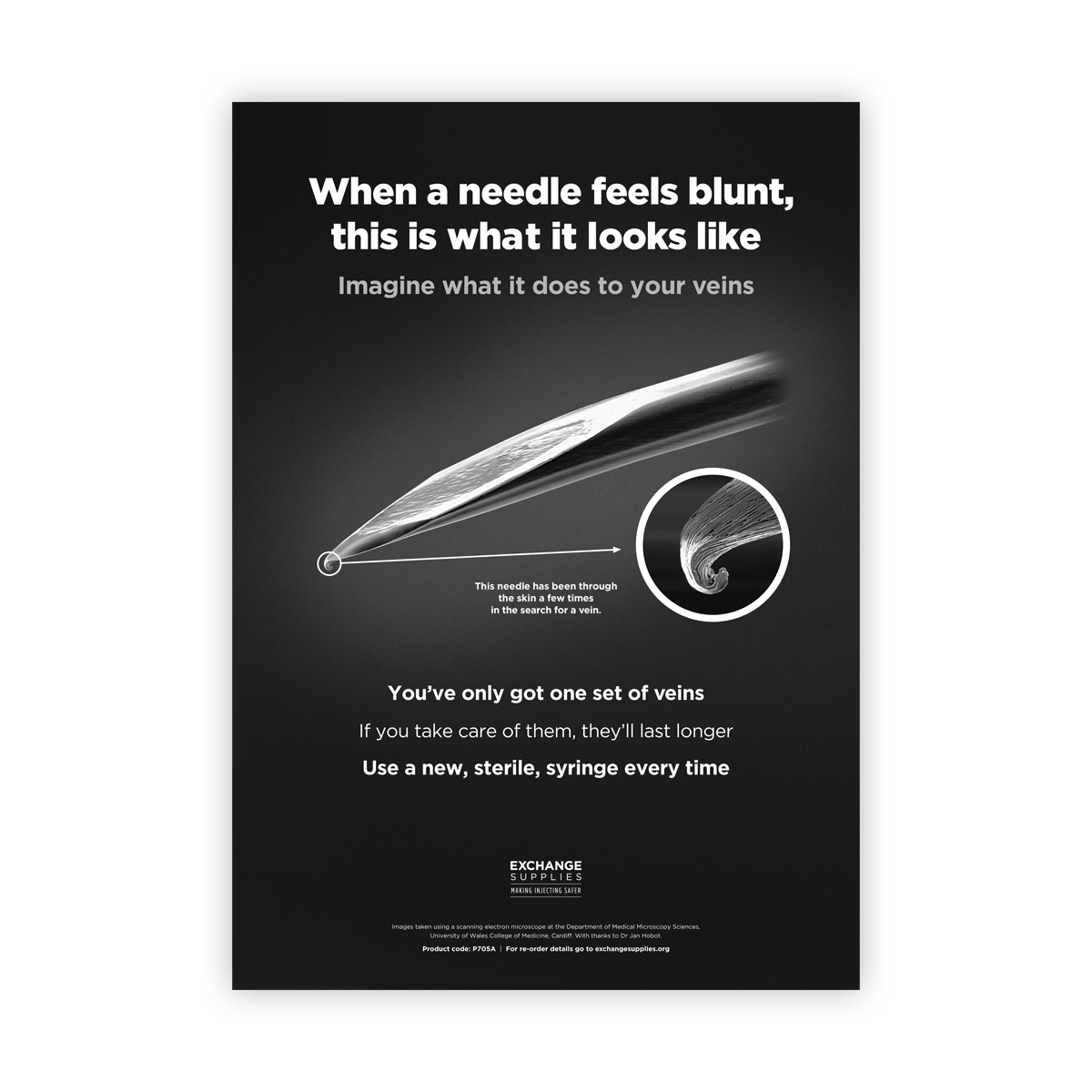 'When a needle feels blunt...' poster