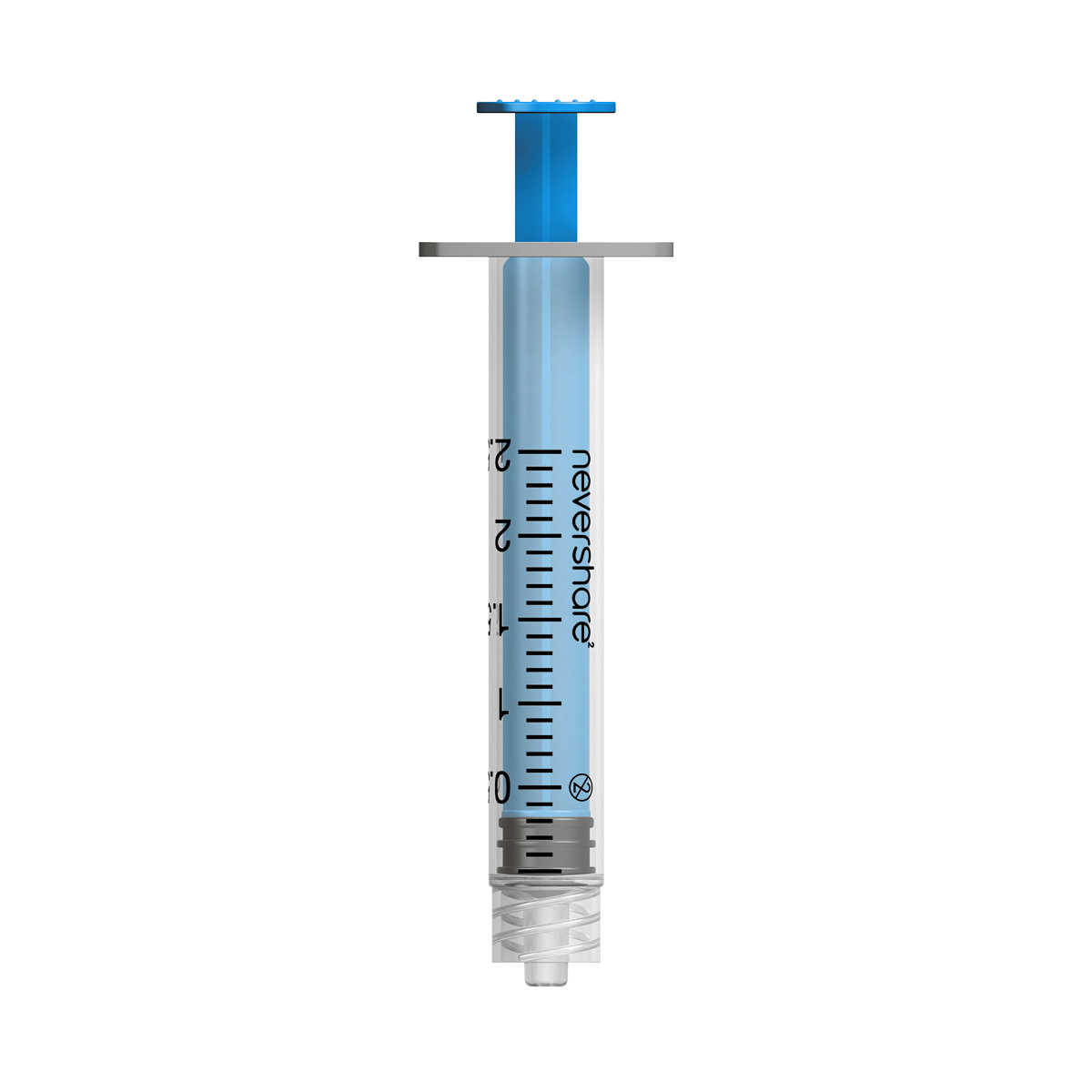 2ml Nevershare syringe: blue