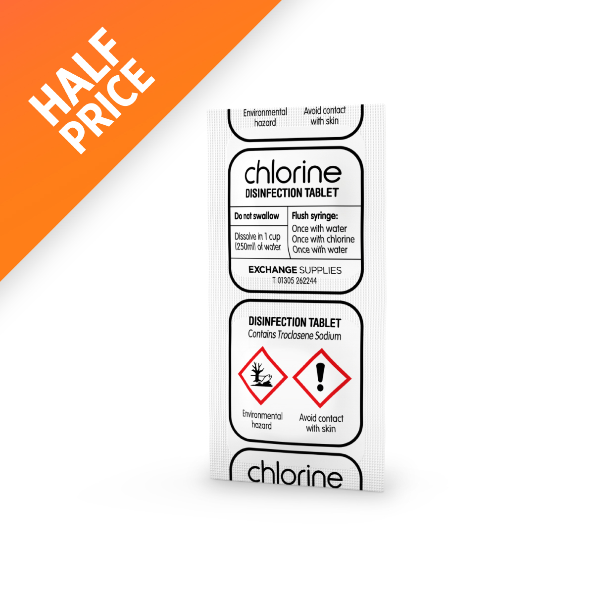 Chlorine syringe disinfectant tablets